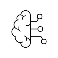 artificial intelligence line icon with white background vector stock illustration
