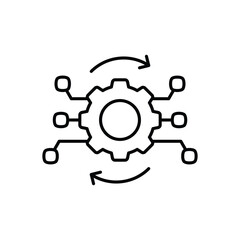 algorithm line icon with white background vector stock illustration