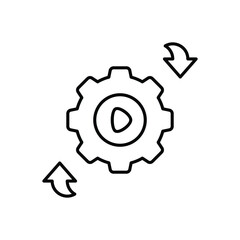 automation line icon with white background vector stock illustration