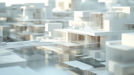 White Architectural Masterpiece: A Futuristic Cityscape