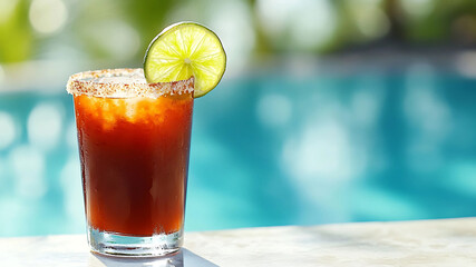 Relax poolside with a Michelagua or Michelada glass, complete with a slice of lime on top for that zesty kick. This Mexican cold beverage is a refreshing treat on hot summer days