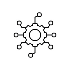 automated system line icon with white background vector stock illustration