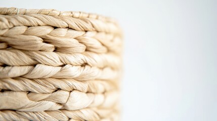 Obraz premium Delicate details of a Bosnian woven basket highlight its craftsmanship against a white background