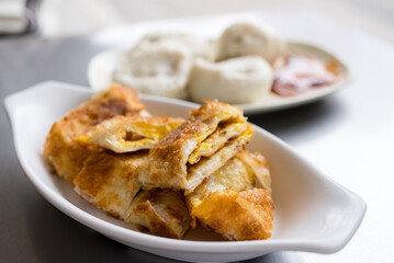 Traditional Asian buns and egg pastry