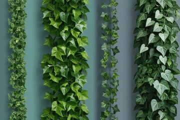 Obraz premium Elegant Ivy and Modern Climbing Plants Displayed on Smooth Background