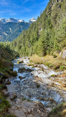 Fototapeta premium dalfazer waterfall during Spring time with deep blue background sky