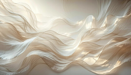 Delicate waves of soft, creamy fabric are gently arranged to create a harmonious display