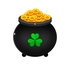 pot with gold coins