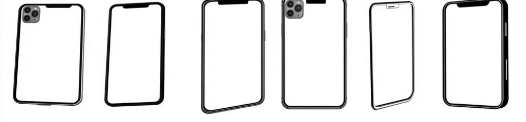 Smartphone Mockup with Transparent Background and Clipping Path for Business Web Design and App Infographic