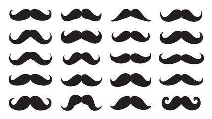 vector mustache set