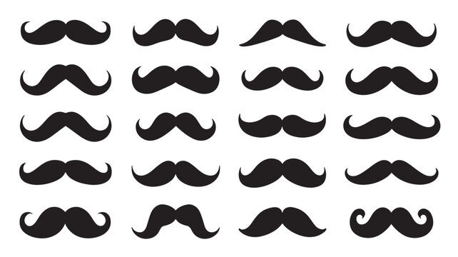 vector mustache set
