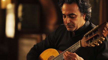 Obraz premium Music teacher playing an instrument while teaching, showing passion and expertise in a professional setting