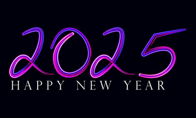 Happy New Year 2025, Gradient 3d happy new year 2025