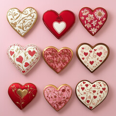 heart shaped cookies on a plate