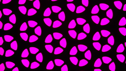 Bright Neon Pattern - Abstract Pink Circles on Black