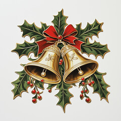 christmas bells with red bow