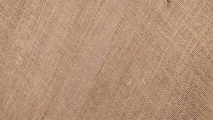 Natural hessian beige textile texture. Linen fabric backdrop. Threads