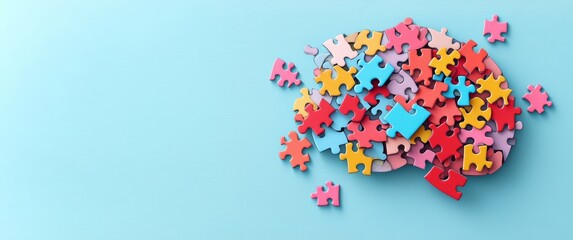 ADHD Awareness Month October Brain Puzzle Pieces Mental Health Education Children Disorder Awareness