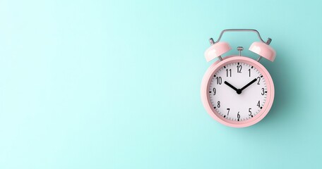 Vintage Pink Alarm Clock Minimalist Design Take a Break Midlife Hormone Therapy Concept