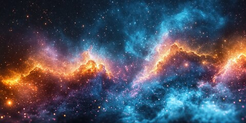 Naklejka premium Cosmic Nebulae A Celestial Display Of Vivid Colors And Stars