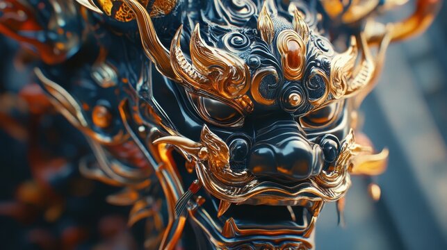 A Reog Ponorogo mask showcases vibrant colors and intricate designs with deep cultural meaning