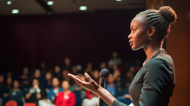 A public speaking event where advocates from diverse backgrounds deliver TED-style talks on social justice and human rights, Amplifying diverse voices and visions for a more inclusive society