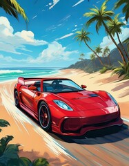 car on the beach