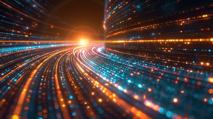 Naklejka premium Abstract digital data stream.