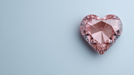 Fototapeta premium radiant heart shaped jewel sparkling beautifully on soft background