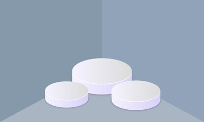 Minimalist 3D  Podium with Circle Transparent Glass and Gradient Backdrop for Product Display and Mockup