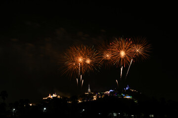 Light and fireworks show in Phra Nakhon Khiri annual fair.