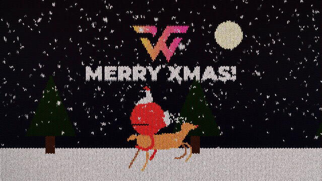 Knit Sweater Santa Deer Snow Logo Reveal 76  1:1 16:9 9:16