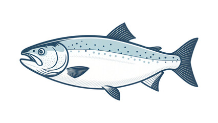 salmon on a white background