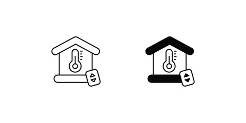 temperature controller set icon with white background vector stock illustration