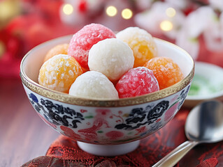 Traditional Sweetness A Bowl of Sweet Glutinous Rice Balls, Tangyuan