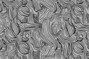Lively Monochrome Doodle Line Abstract Pattern Seamless Design for Trendy Minimalist Decor