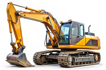 Fototapeta premium A large yellow construction machine with a large bucket on the front