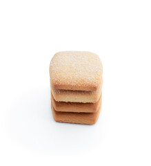 Danish butter cookies isolated on white background