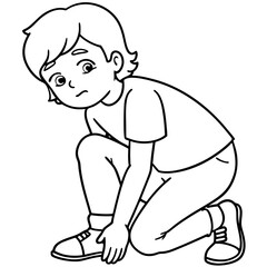 child suffering from foot pain