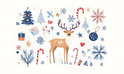 Fototapeta premium Christmas and new year with Elegant Ornaments Style Perfect for Tags, Posters, and Banners with Space for Text