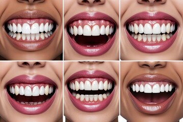 Obraz premium Unique Arrangement of Gleaming Teeth and Dental Restoration for Aesthetic Smiles