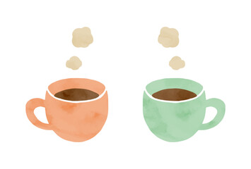 あたたかい飲み物のシンプルイラスト