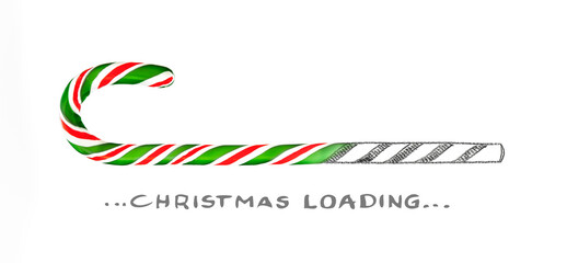 Christmas Loading mit Zuckerstange Bunt