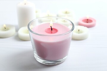 Scented candle on white background 