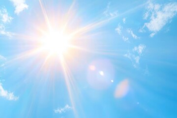 Sunlight Radiance Bright Sunburst Blue Sky Optical Flares Ghost Light Rays Background Material