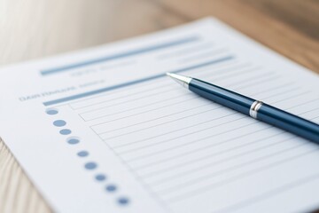 To-Do List: A  blue pen rests on a sheet of paper, ready to tackle the tasks ahead. This image evokes a sense of organization and focus, making it ideal for projects, productivity.