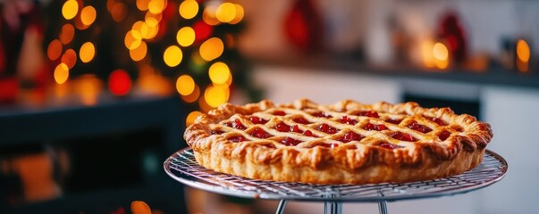 Christmas Holiday Reunion: Close-Up of Freshly Baked Cookies and Festive Decorations