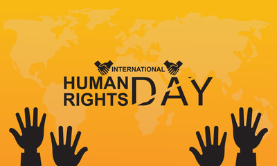 International human right day background celebrated on 10 December.   illustration Template for Poster, Banner, Greeting, Card, Flyer, Cover, Sale, Promotion. Vector Illustration. EPS 10