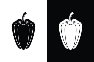 Minimalist Paprika Icon. Vector Logo and Clipart Design