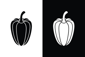 Paprika Glyph Icon. Flat Silhouette Vector Illustration